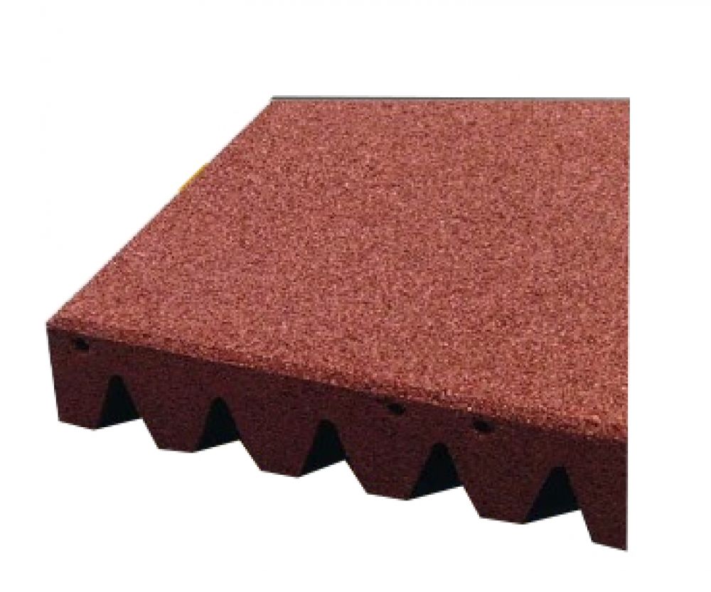 Piastrelle antitrauma rossa 50x50 sp 4,5cm c/spinotti ( hic 1,5 ) Pavimenti in gomma riciclata
