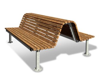 Panca Comfort con due sedute in legno