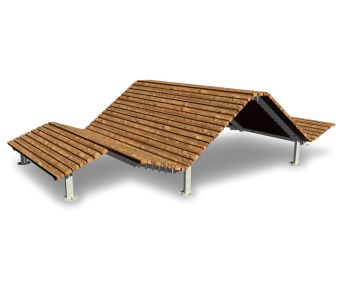 Panca Comfort con due sedute lunghe in legno