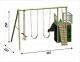 Struttura gioco in legno da giardino  Sioux ( 2 altalena , cavalluccio , fune  , terrazzino con ringhiera e  scala   , scivolo   , vano nascondino )