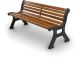 Panca Roma, versione in Legno di Iroko con seduta ergonomica e fissaggio alla pavimentazione.